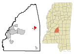 Rankin County Mississippi Incorporated and Unincorporated areas Pelahatchie Highlighted